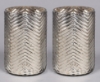 Picture of Silver Vase Mercury Glass Cylinder with Chevron Pattern Set/2  |4"Dx6.5"H|  Item No. 16062