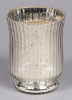 Picture of Silver Mercury Glass Hurricane Vase with Lines Set/4  | 3.25"Dx4.25"H |  Item No. 16066