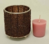 Picture of Brown Bead Votive Candle Holder on Three Ball Feet Set of 4 I 2.75"Dx3.5"H I Item No. 20434