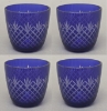 Picture of Votive Candle Holder Mesh Cut Color Glass Blue Set of 4 |3.25"Dx3"H|  Item No.73123