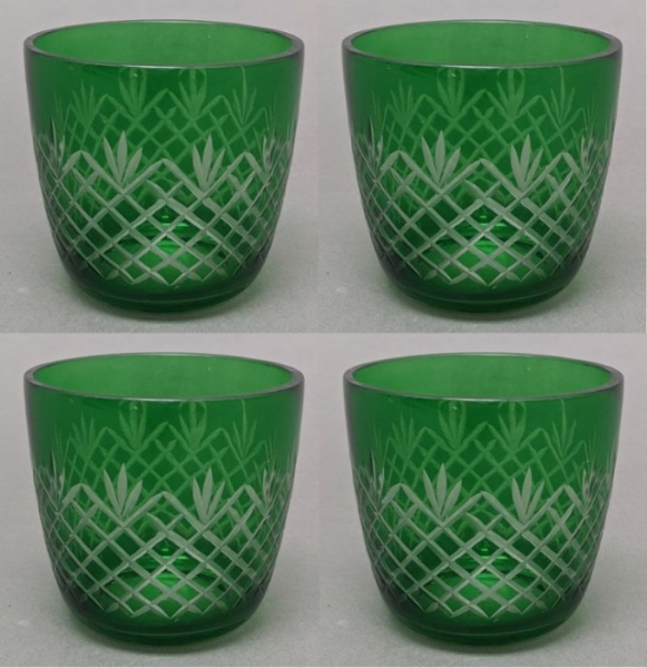 Picture of Votive Candle Holder Mesh Cut Color Glass Green Set of 4 |3.25"Dx3"HI  Item No.73124