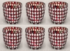 Picture of Votive Candle Holder Mirror Mosaic Cup Red Set of 6  |2.75"Dx3"H|  Item No.22115