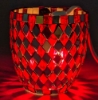 Picture of Votive Candle Holder Mirror Mosaic Cup Red Set of 6  |2.75"Dx3"H|  Item No.22115