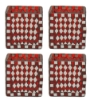 Picture of Votive Candle Holder Mirror Mosaic Cube Red Set of 4  |3"x3"x3"H|  Item No.22119