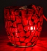 Picture of Votive Candle Holder Chip Mosaic Cup Red  Set of 6  |2.75"Dx3"H|  Item No.71115