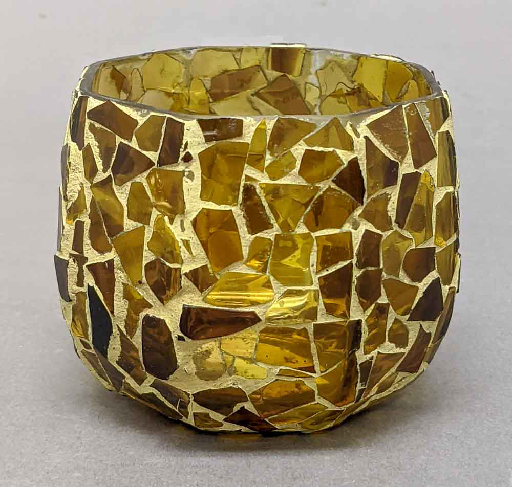 Brown glass mosaic table votive 68116,Uniquely Yours. Transform your space into a magical place