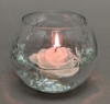 Picture of Brass Four Leaf Stand with Clear Glass Sphere Votive Holder  Set of 2  |5.00"D x 5.50"H|   Item No.09044