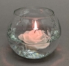 Picture of SOLD Brass Four Leaf Stand with Clear Glass Sphere Votive Holder  Set of 2  |5"D x 5.50"H|   Item No.09044