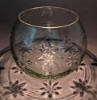 Picture of SOLD Brass Four Leaf Stand with Clear Glass Sphere Votive Holder  Set of 2  |5"D x 5.50"H|   Item No.09044