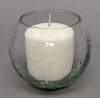 Picture of Votive Candle Holder Clear Glass Ball on Silver Plated Lotus Base  5"Dx6"H  Item No.79006