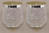 Picture of Peg Votive Candle Holder Rhinestone Silver  Set of 2  | 3.75"Dx5"H |  Item No.20123
