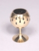 Picture of 4"D x 6"H  Votive Holder Perforated Brass Ball on Stand with Green Glass Liner Set of 2  Item No. 90517