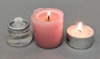 Picture of Set/4 Brass Votive Holder Heart Cutouts with Red Glass Liner | 4"Dx6"H | Item No. 90516