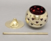 Picture of Set/4 Brass Votive Holder Heart Cutouts with Red Glass Liner | 4"Dx6"H | Item No. 90516