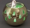 Picture of Green Glass in Brass Small Globe w/ Tree Cutout Pattern w/ Stem (Tall) Votive Holder | Set/ 4 | 90514