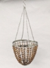 Picture of Lantern Bead Votive Holder Hanging Cone Amber 4-Chains Set /2  | 7"Dx18"H |  Item No.30111