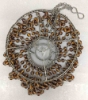 Picture of Lantern Bead Votive Holder Hanging Cone Amber 4-Chains Set /2  | 7"Dx18"H |  Item No.30111