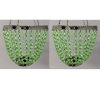 Picture of Lantern Bead Votive Holder Hanging Cone Green 4-Chains Set /2   | 7"Dx18"H |  Item No.30115