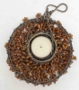 Picture of Lantern Bead Votive Holder Hanging Chandelier Amber 3-Chains Set /2  | 5"Dx14"H |  Item No.30121