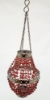 Picture of Lantern Bead Votive Holder Hanging Chandelier Burgundy 3-Chains Set/2  | 5"Dx14"H |  Item No.30124