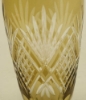 Picture of Amber Bud Vase Cut Glass Geometric Pattern Centerpiece Set/2  | 2.25"Dx6.5"H |  Item No. 20609