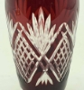 Picture of Ruby Red Bud Vase Cut Glass Wedding Decoration Wine Flute Set/2  | 2.25"Dx6.5"H | Item No. 20629