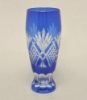 Picture of Cobalt Blue Bud Vase  Etched Wine Glass Shaped Set/2  | 2.25"Dx6.5"H | Item No. 20649