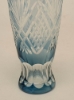 Picture of Light Blue Bud Vase Etched Glass Wine Glass Shape Set/2  | 2.25"Dx6.5"H | Item No. 20669