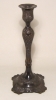 Picture of Bronze Patina on Brass Candle Holder Square Base Embossed Set/2 | 5"Dx12"H |  Item No. K76683
