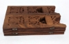 Picture of Hand Carved Shesham Wood Table on Folding 8-Penal Stand | 12"Dx12"H | Item No. K40002