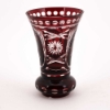 Picture of Ruby Red Bud Vase Etched Cut Glass  Set/2  | 3.75"Dx5.75"H | Item No.  20628