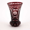 Picture of Ruby Red Bud Vase Tapered Ring Bottom Etched Cut Glass  Set/2  | 3.75"Dx5.75"H | Item No.  20628