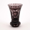 Picture of Amethyst Bud Vase Tapered Ring Bottom Etched Cut Glass  Set/2   | 3.75"Dx5.75"H | Item No. 20658