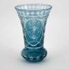 Picture of Light Blue Bud Vase Etched Glass Ring Base  Set/2  | 3.75"Dx5.75"H | Item No. 20668