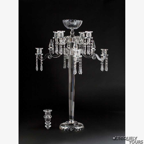 Picture of Crystal Candelabra Eight Light w/Bowl or Nine Light | 20"W x 34"H | Item No. 20221 FREE SHIPPING