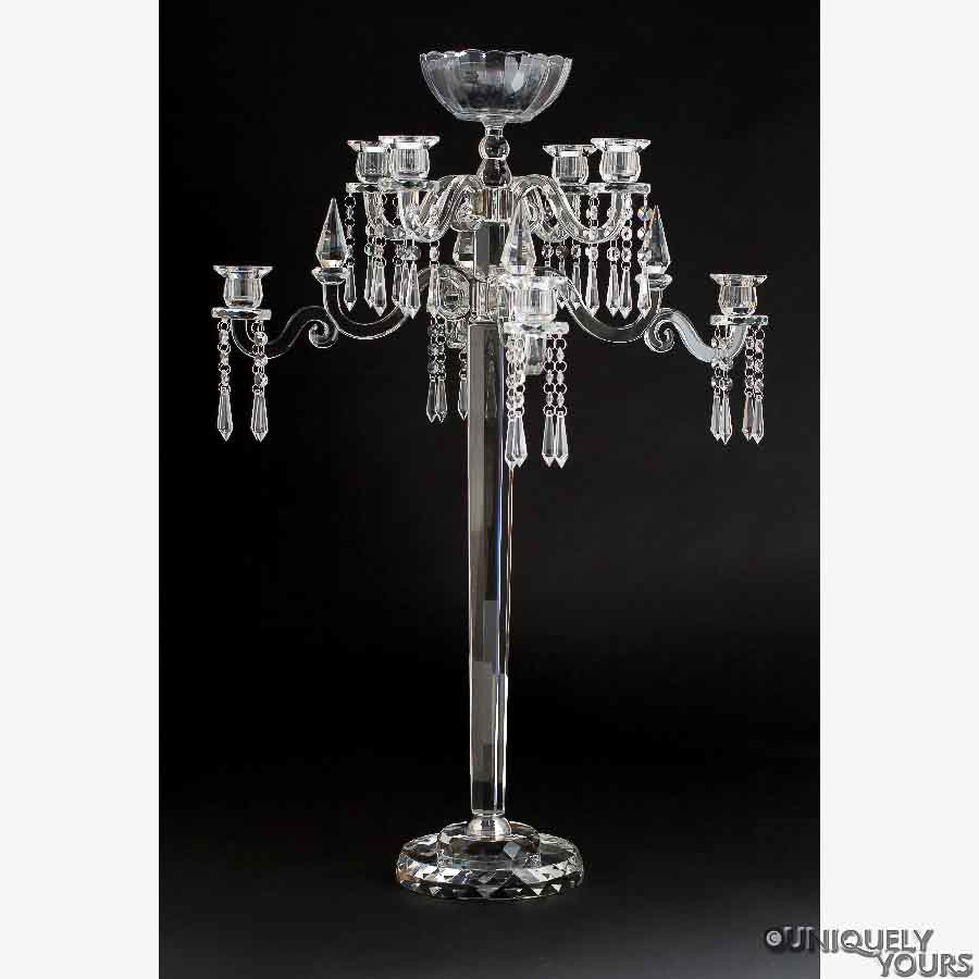 Crystal Candelabra 8 arm with bowl34" High 20221Uniquely Yours