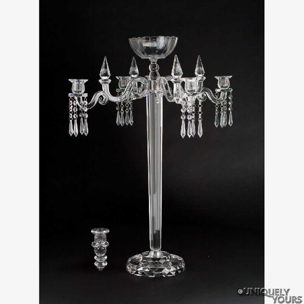 Picture of Crystal Candelabra Four Light w/Bowl or Five Light | 20"W x 30"H |  Item No. 20222 FREE SHIPPING