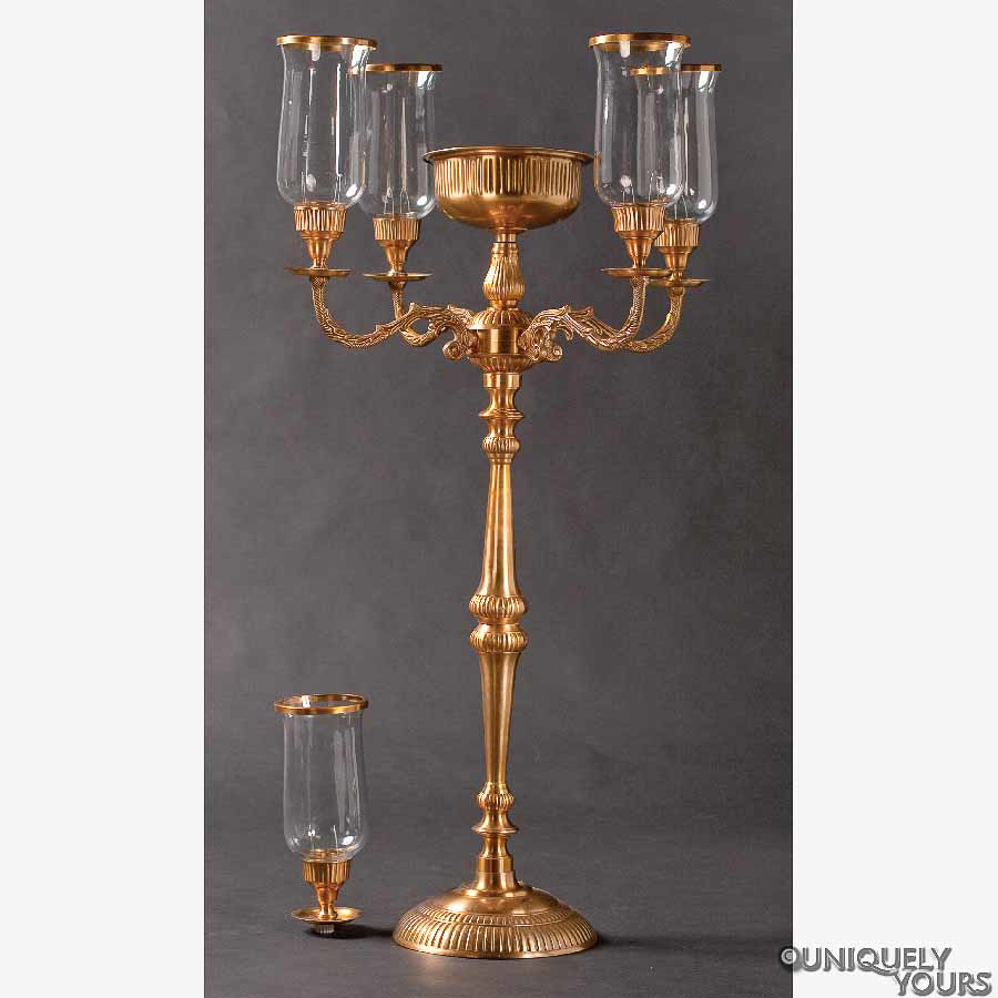 Antique Gold Candelabra with four arms and bowl 34"H37593Home
