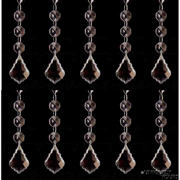 Picture of Crystal Bead Hanger 3-Beads and Faceted Pear Pendant Set/10  | 4"Long | Item No. 20264