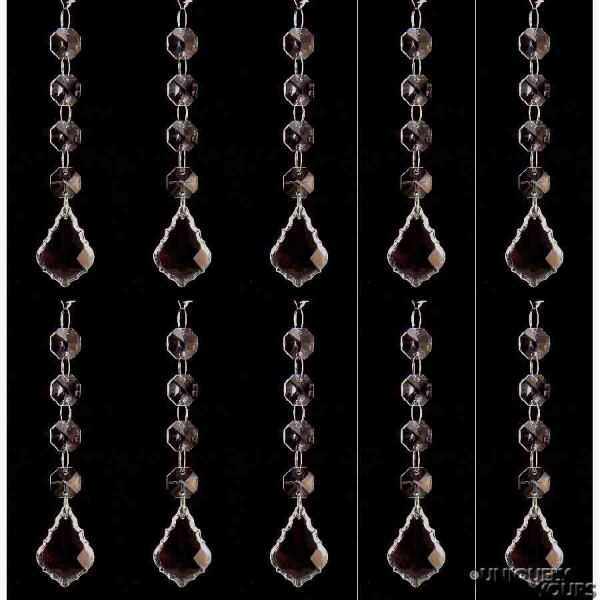 Picture of Crystal Bead Hanger 4-Beads and Faceted Pear Pendant  Set/10  | 4.5"Long | Item No. 20265