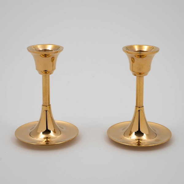 Picture of Brass Candle Holders Contemporary Design Set/2  | 2.75"D x4"H |  Item No. 99011