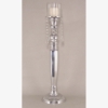 Picture of Aluminum Candle Holder with 6-Hanging Crystal Beads and Glass Shade Set/2 | 7.5"Dx28"H |  Item No. 51652