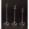 Picture of Nickel Plated on Brass Candle Holders Graduated Set/3  | 3"Dia 6"-7.5"-9"Tall |  Item No. 79429