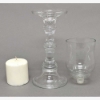 Picture of Clear Glass Candle Holder For Pillar or Taper Candle Set/2  | 4.75"Dx6.75"H |  Item No. 10005