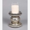 Picture of Silver  Candle Holder Mercury Glass for Pillar Candles Random Brown Spots Set/2 | 4"Dx6"H | Item No. 16063
