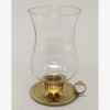 Picture of Candle Holder Brass Ring Handle with Clear Glass Shade  Set/2 | 4.5"Dx8.5"H |  Item No.99299
