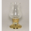 Picture of Brass Candle Holder  with Crackle Glass Shade  Set/2 | 5"Dx8.5"H |  Item No. 99547