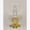 Picture of Brass Candle Holder  with Etched Glass Shade Set/2 | 4.5"Dx8"H |  Item No. 99548