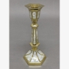 Picture of Brass Candle Holder Hexagonal with Mother Of Pearl Inlay  Set/2  | 3"Wx8"H |  Item No. 03627