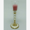 Picture of Brass Candle Holder Round with Mother Of Pearl Inlay  | 3.75"Dx8"H |  Item No. 03633